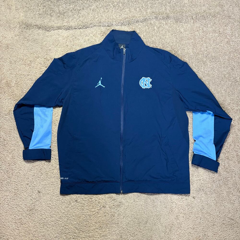 Jordan UNC North Carolina Embroidered Logo Drifit Windbreaker Zip Jacket Mens XL